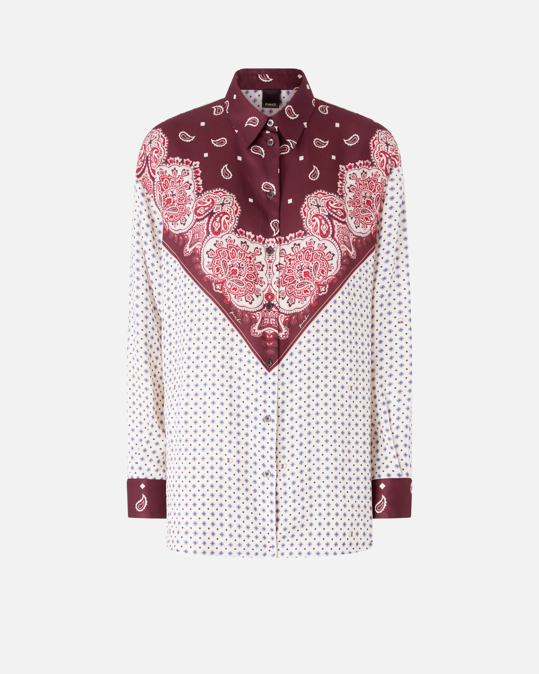 Camisa con motivo de corbatería y estampado aplicado - Preventa