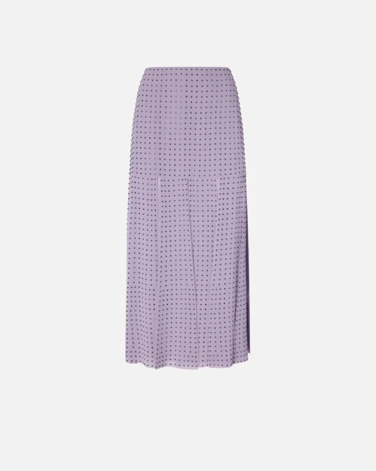 Falda midi con flecos y pedrería - Preventa