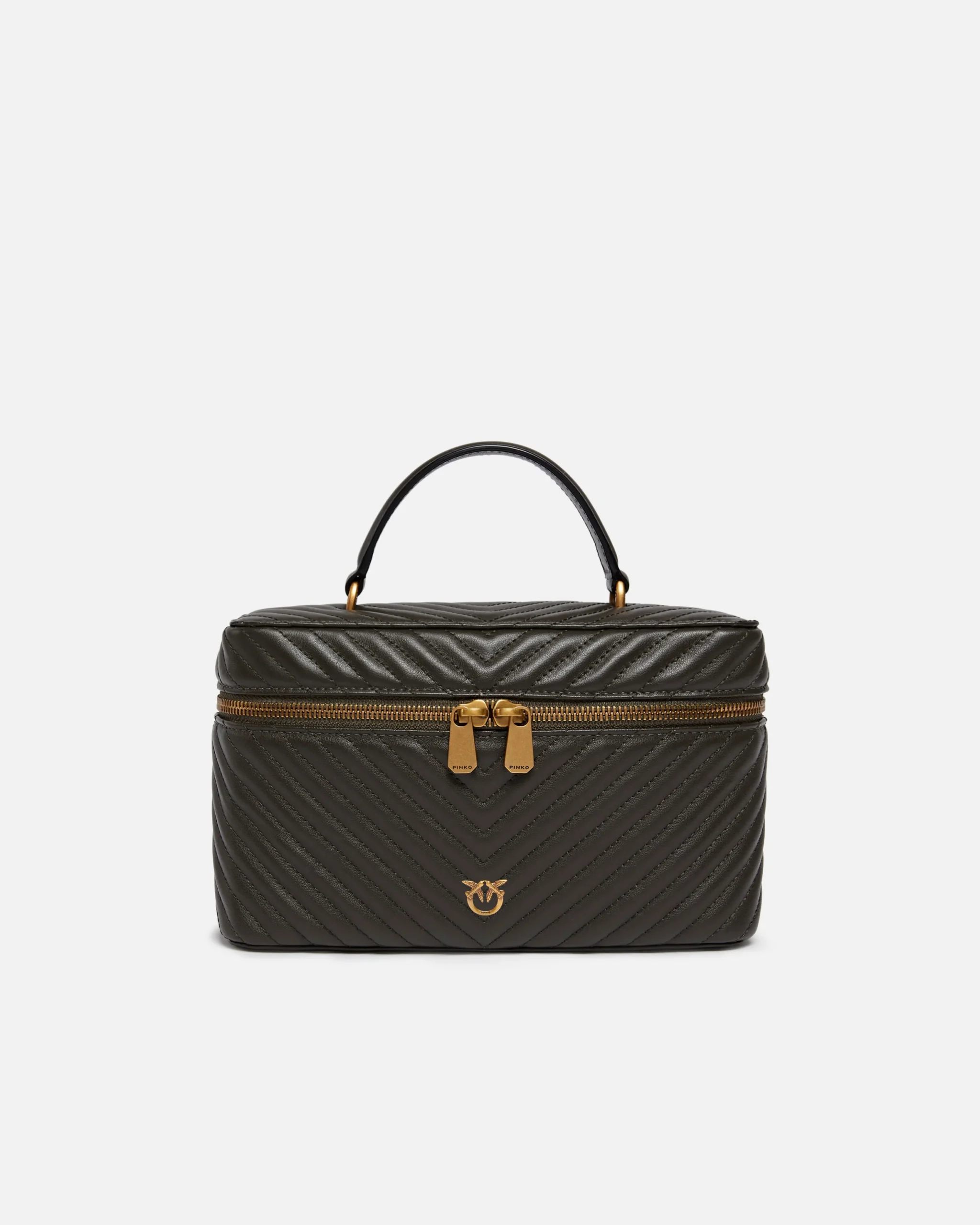 Neceser bandolera pequeño de napa con motivo de chevrón - Preventa