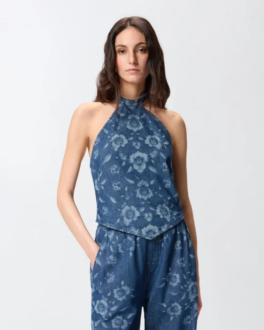 Top vaquero floral