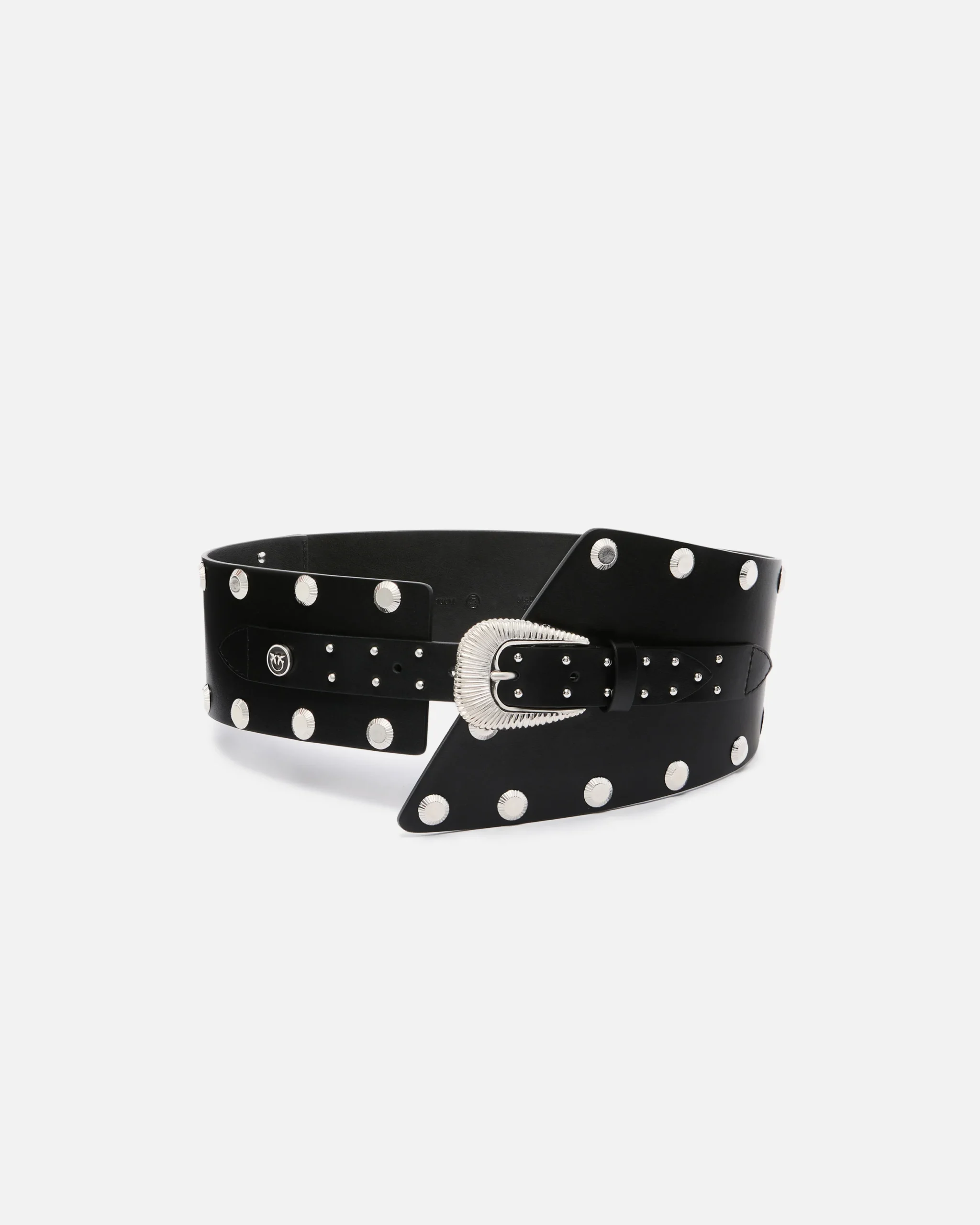 Cinturón de piel con tachuelas y correa de 15 cm - Preventa