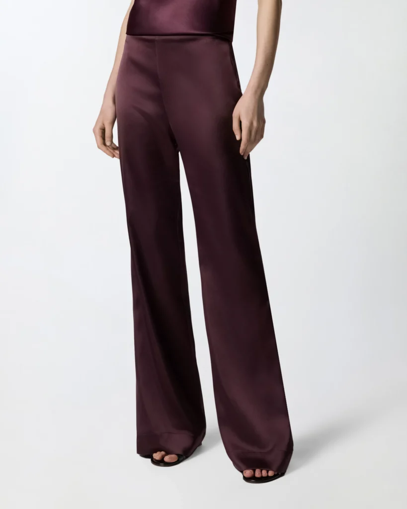 Pantalones acampanados de satén