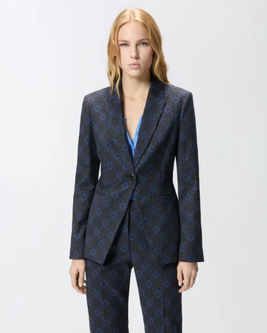 Chaqueta con motivo geométrico y floral