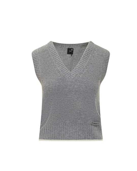 Chaleco de punto con cuello en V