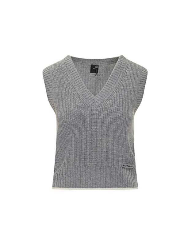 Chaleco de punto con cuello en V
