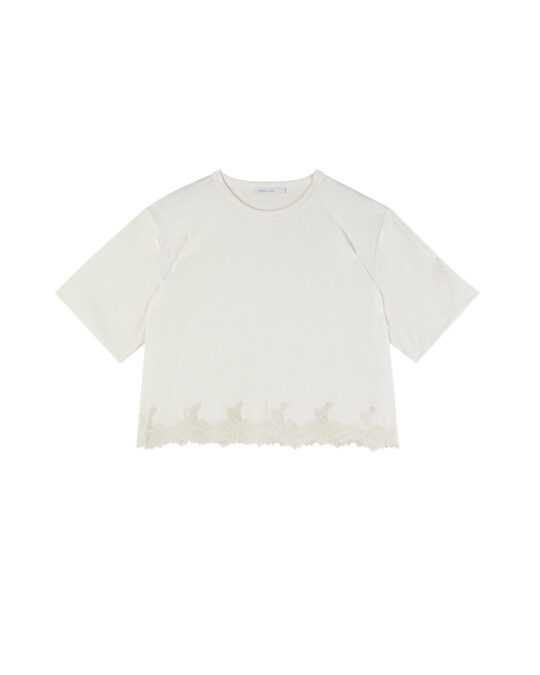 Camiseta crop con encaje - Preventa