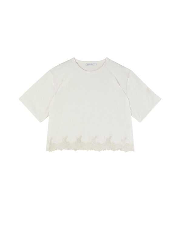 Camiseta crop con encaje - Preventa