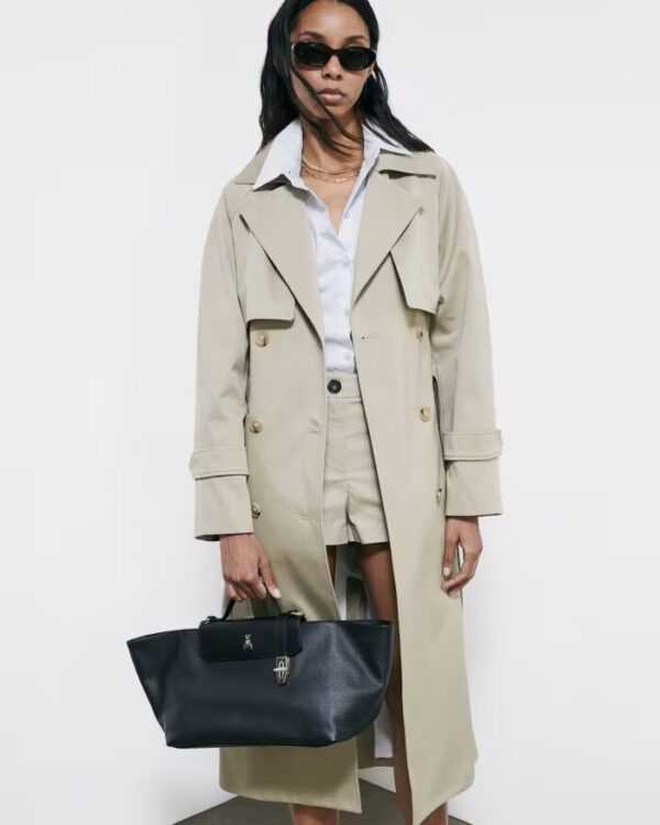 Gabardina estructurada oversize de algodón - Preventa