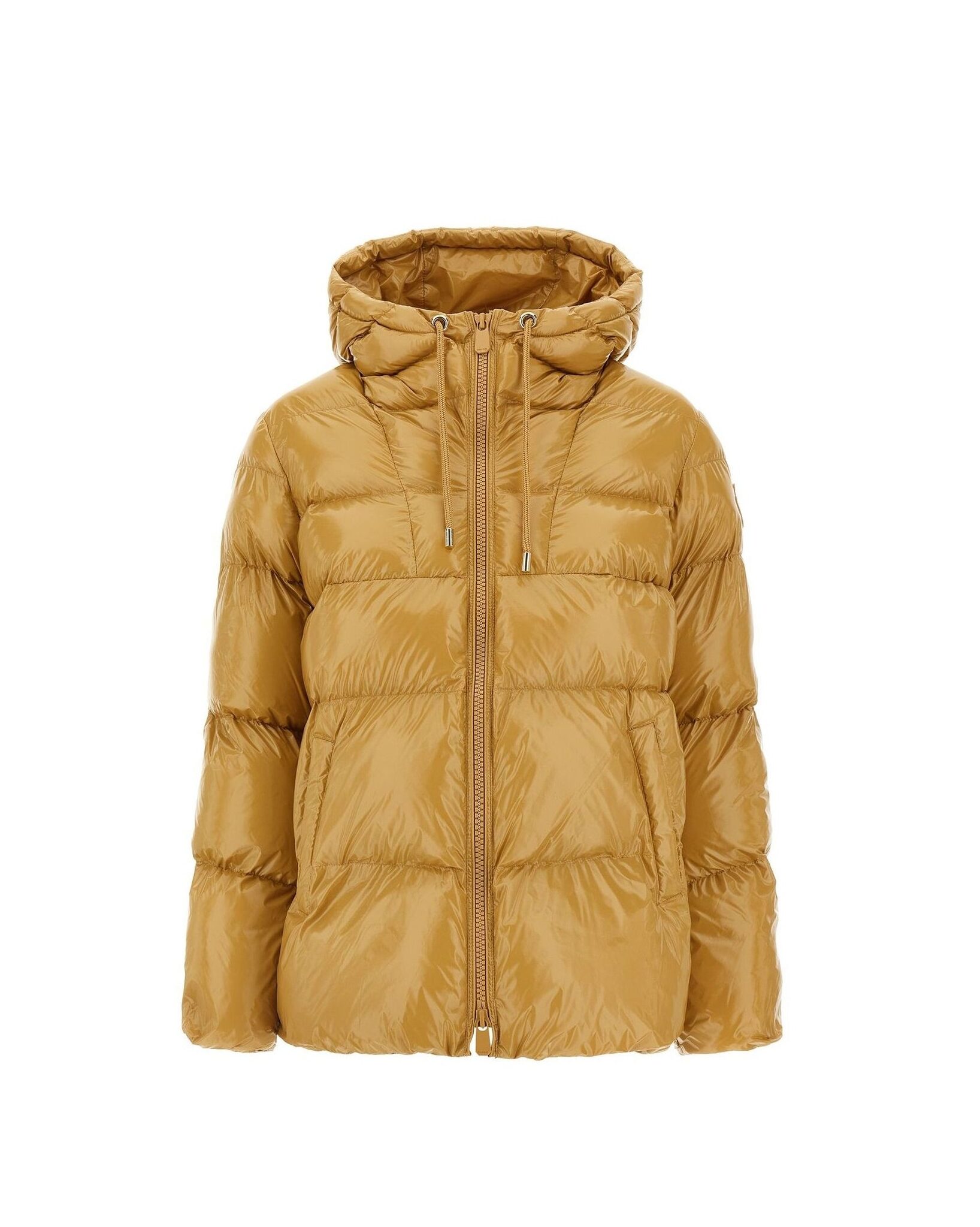 Abrigo acolchado de nailon cristal con capucha