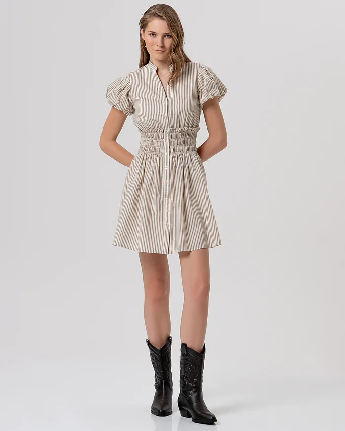 Minivestido de corte regular a rayas