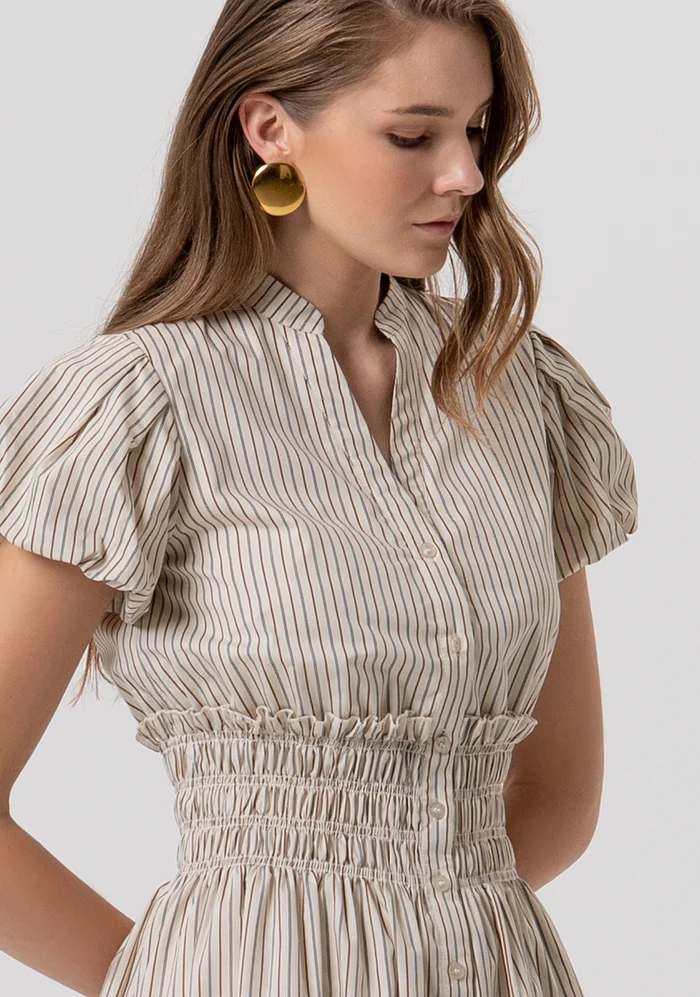 Minivestido de corte regular a rayas - Imagen 3