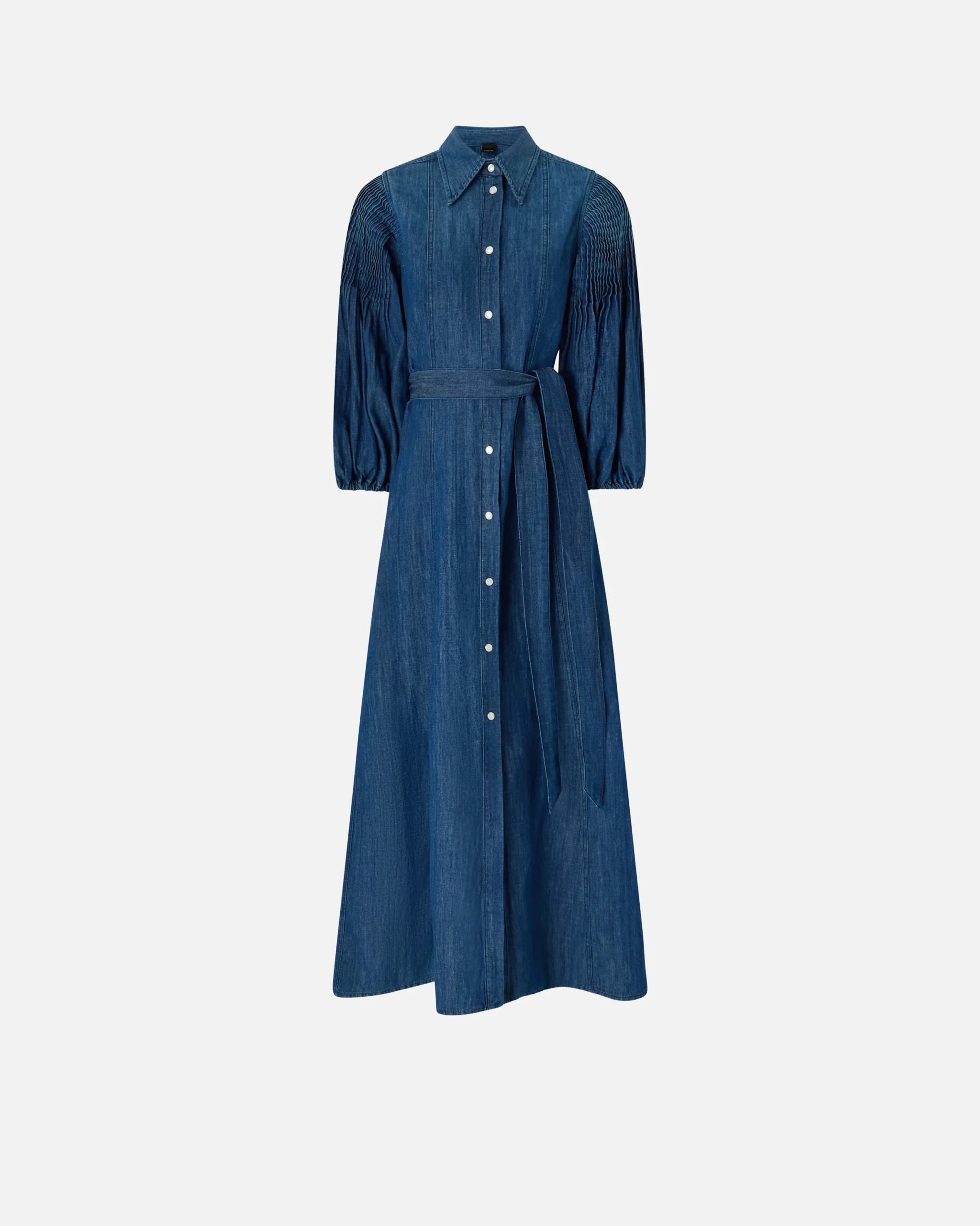 Vestido camisero vaquero largo – Preventa