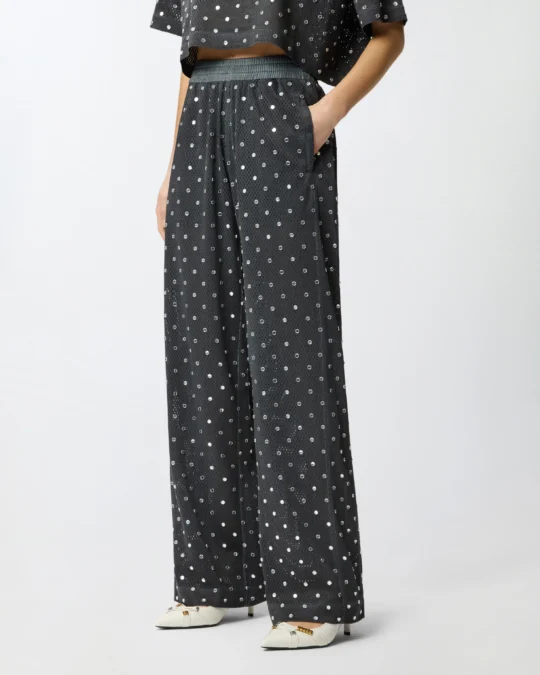 Pantalones de malla con detalles espejados