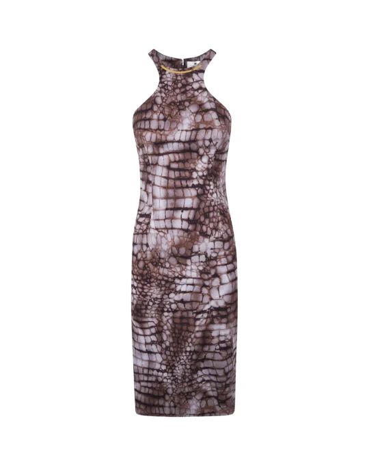 Vestido de crepé ligero con detalle joya