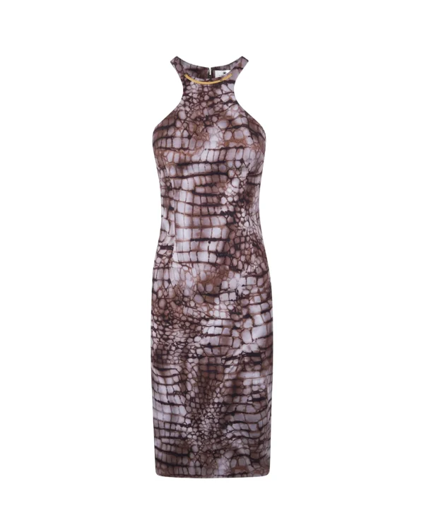 Vestido de crepé ligero con detalle joya
