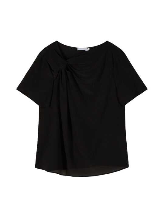 Camiseta de seda con detalle retorcido - Preventa