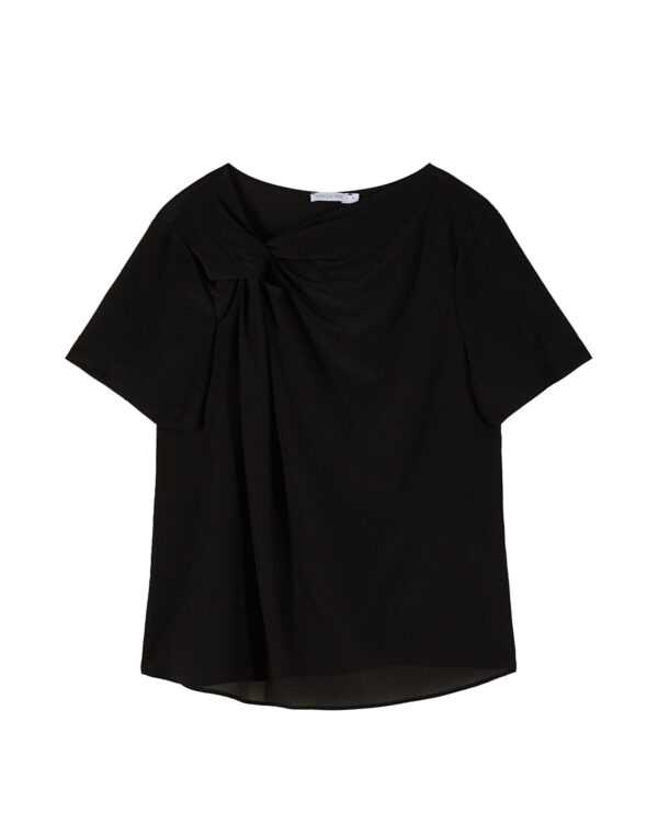 Camiseta de seda con detalle retorcido - Preventa