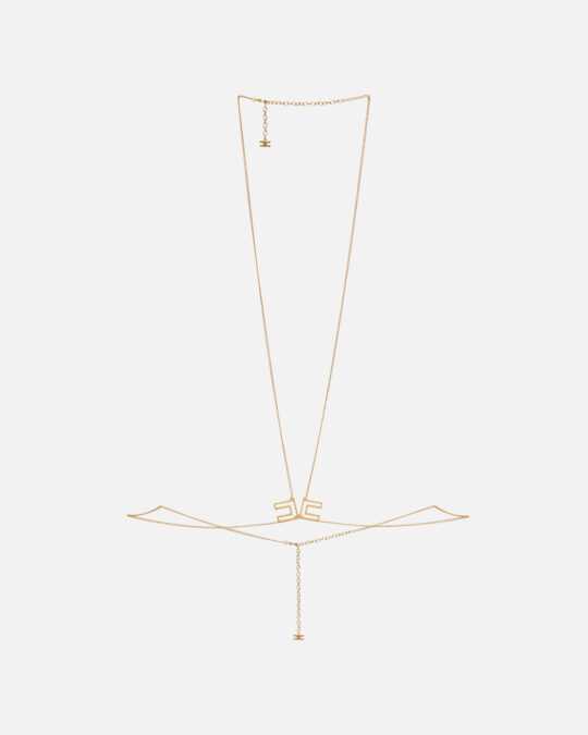 Collar body chain de metal dorado