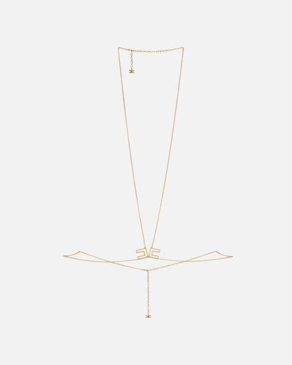 Collar body chain de metal dorado