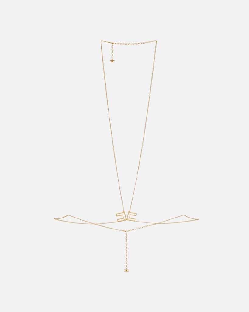 Collar body chain de metal dorado