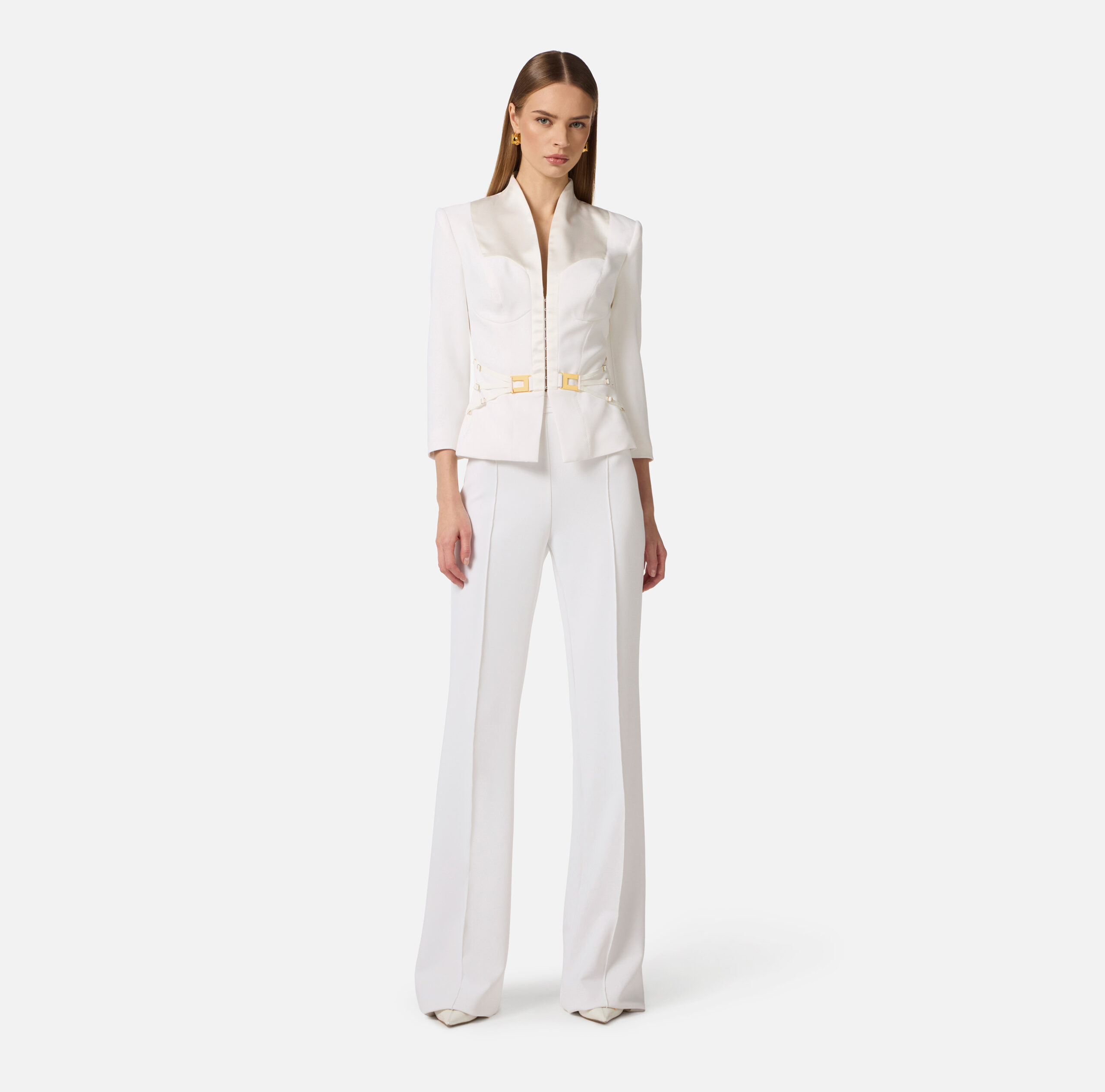 Chaqueta de doble crepé elástico y raso - Imagen 3