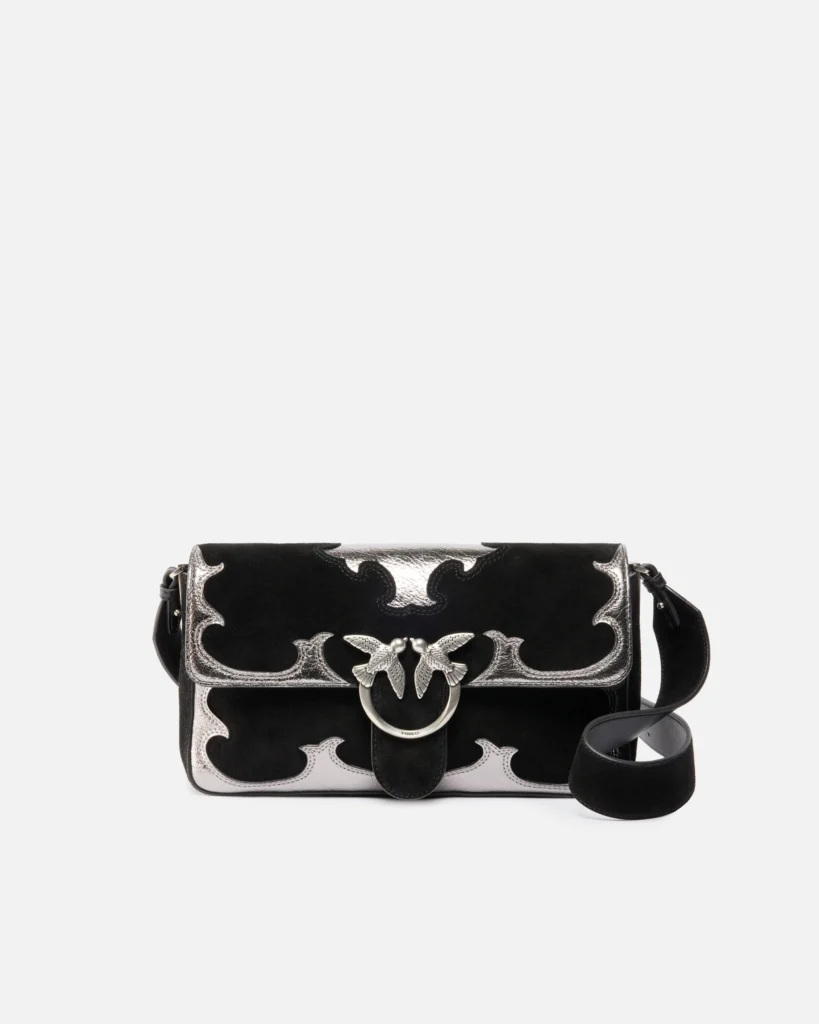 Bolso de hombro mediano Love Bag One Slouchy de ante con incrustaciones