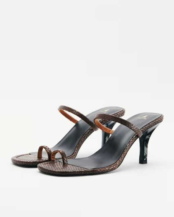 Sandalias de tacón efecto python Essential Fly