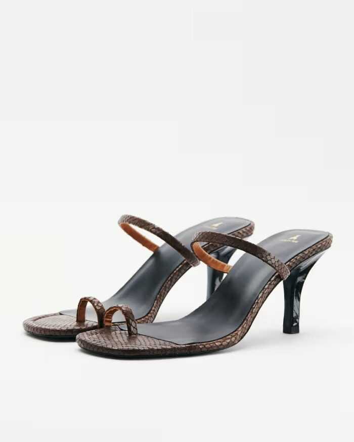 Sandalias de tacón efecto python Essential Fly
