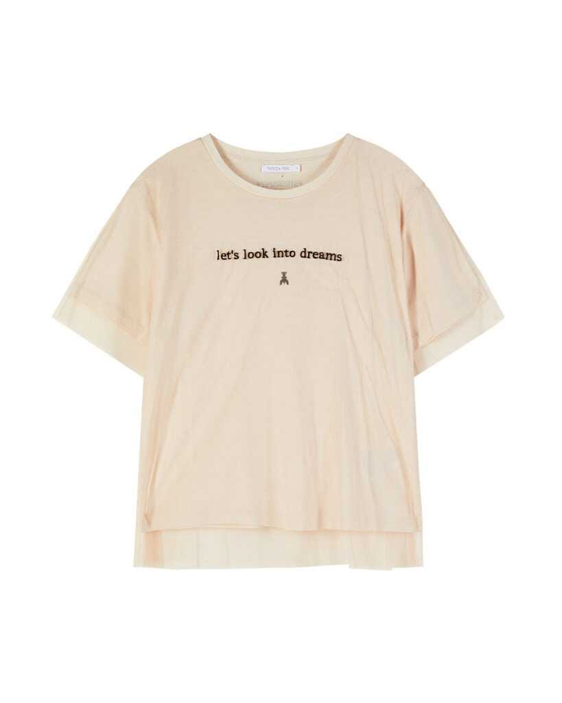 Camiseta de doble capa con mensaje