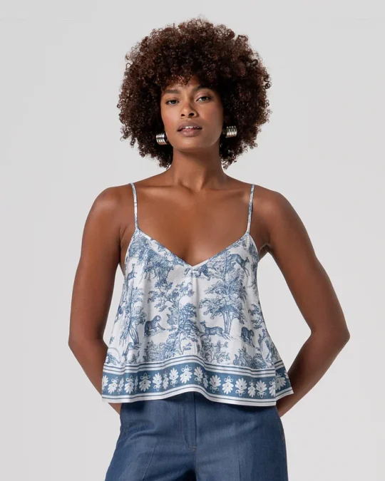 Camiseta sin mangas con estampado