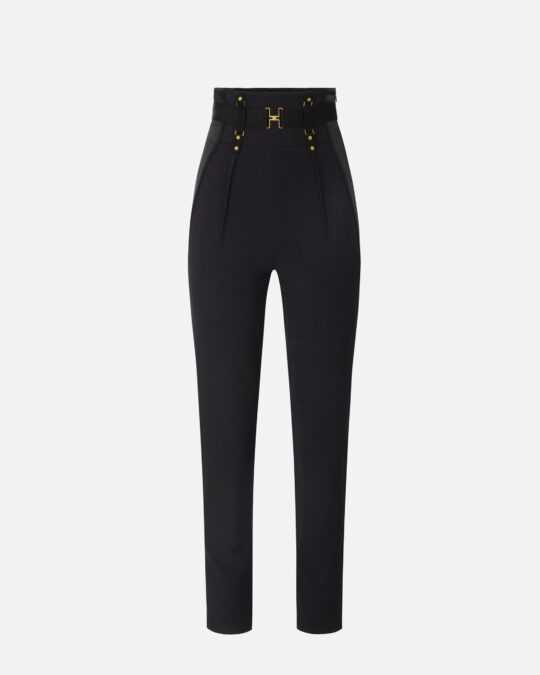 Pantalón corsé de crepé ligero y raso