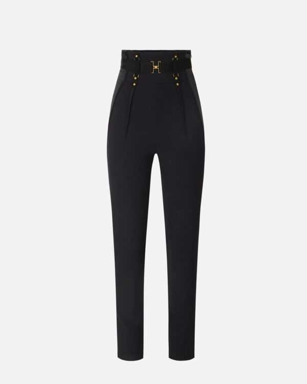 Pantalón corsé de crepé ligero y raso