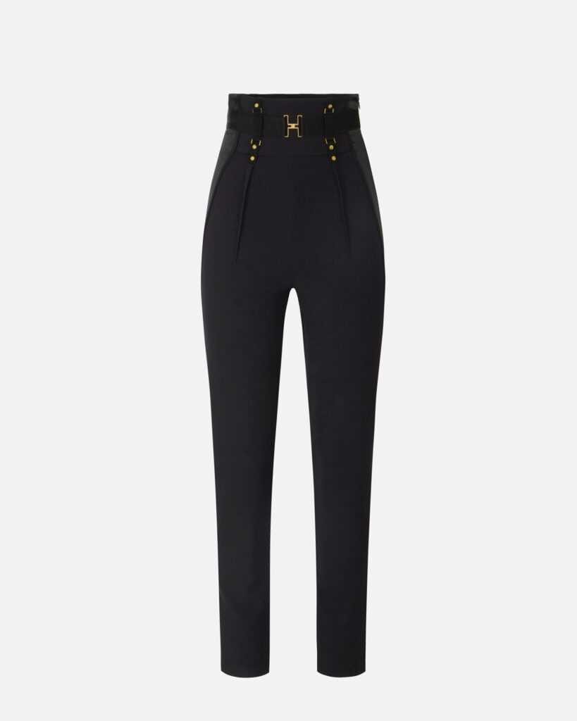 Pantalón corsé de crepé ligero y raso