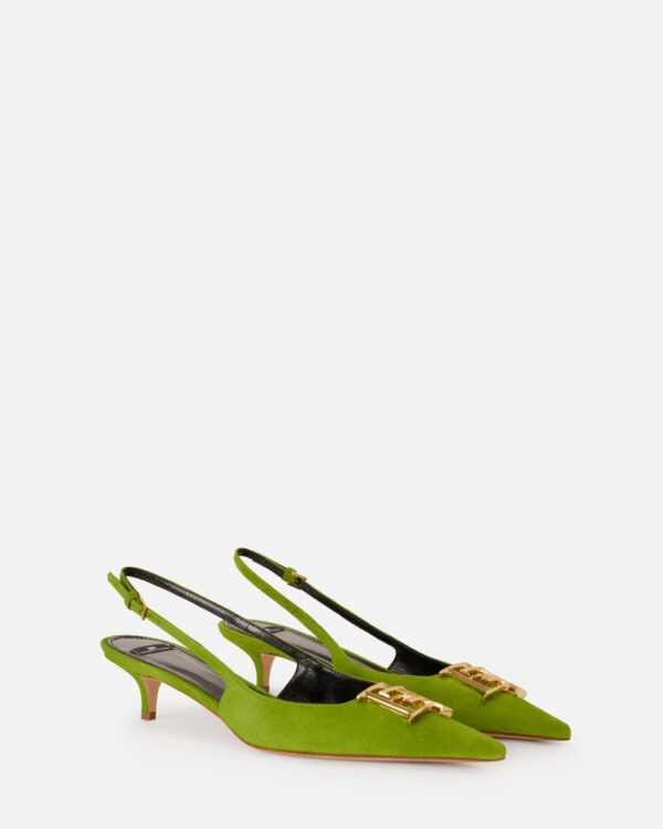 Zapatos destalonados de ante con detalle logotipo