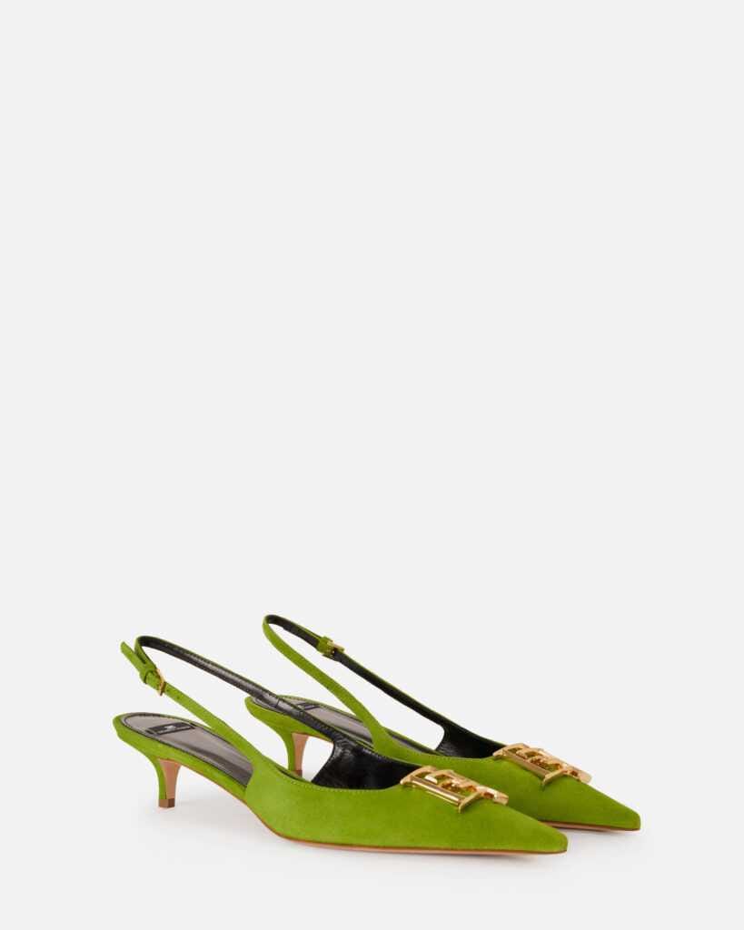 Zapatos destalonados de ante con detalle logotipo