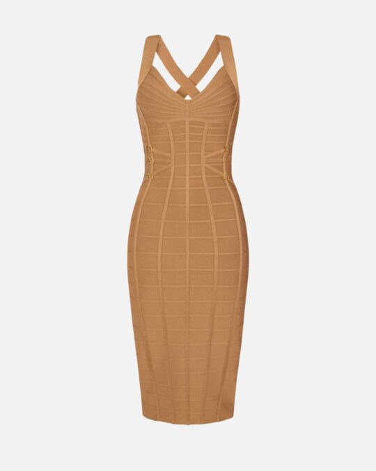 Vestido tubo de punto tridimensional