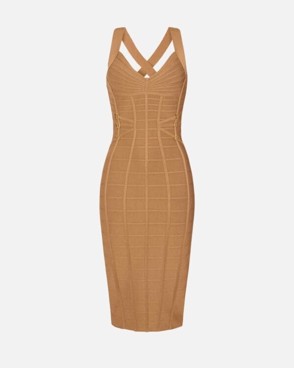 Vestido tubo de punto tridimensional