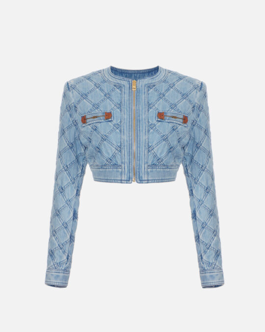 Chaqueta de denim con rombos