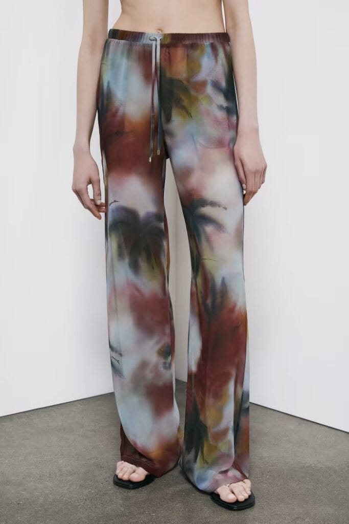 Beach print trousers