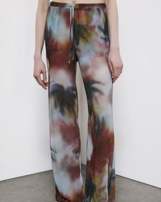Beach print trousers