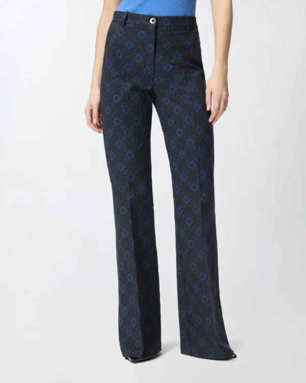 Pantalones con motivo geométrico y floral