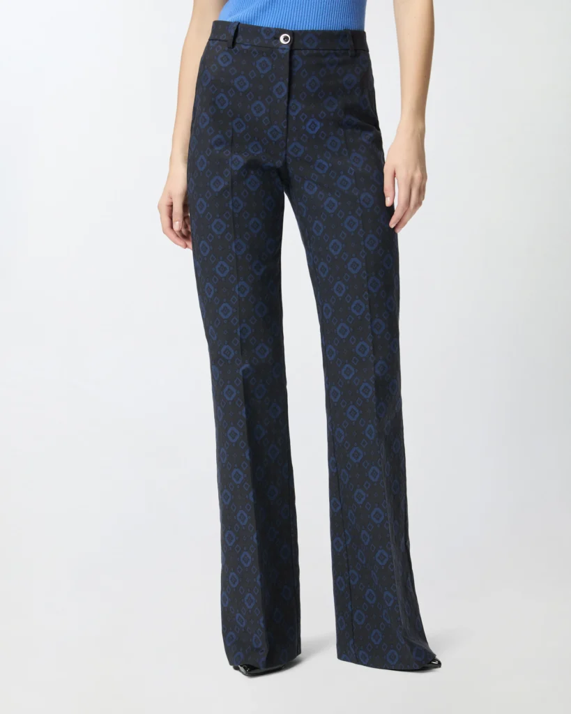 Pantalones con motivo geométrico y floral