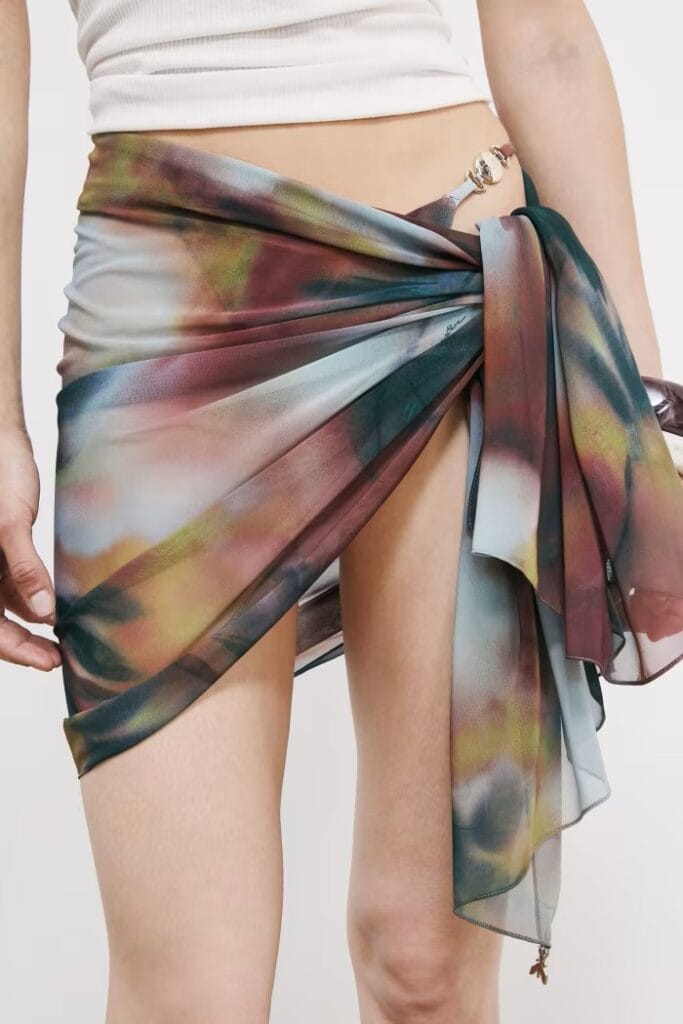 Falda pareo con estampado Summer Faded