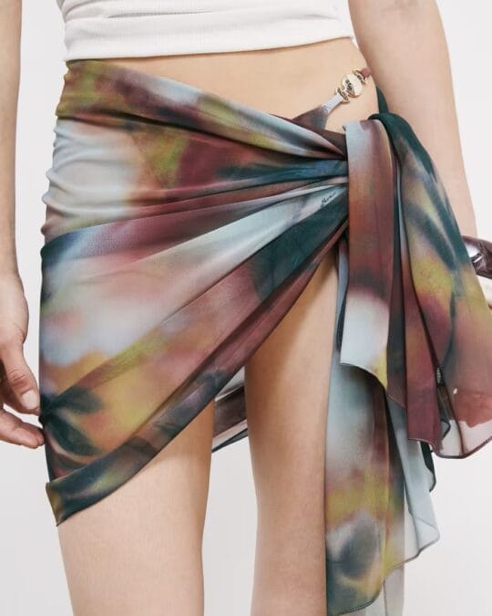 Falda pareo con estampado Summer Faded