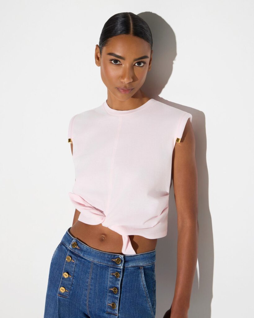 Camiseta de punto con nudo de Elisabetta Franchi para CLNDSTNO