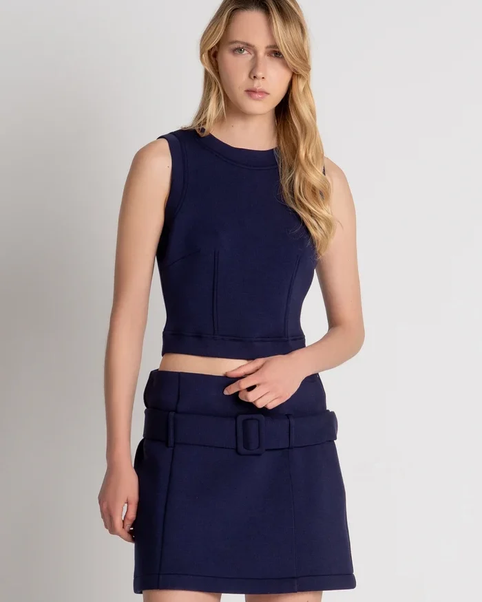 Minifalda tubo slim fit elastica color azul Fracomina mujer para CLNDSTNO