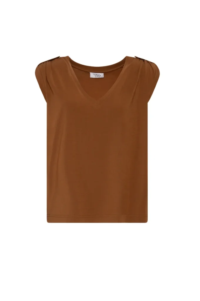 Top de tirantes mujer basico tejido jersey caramelo Fracomina para CLNDSTNO