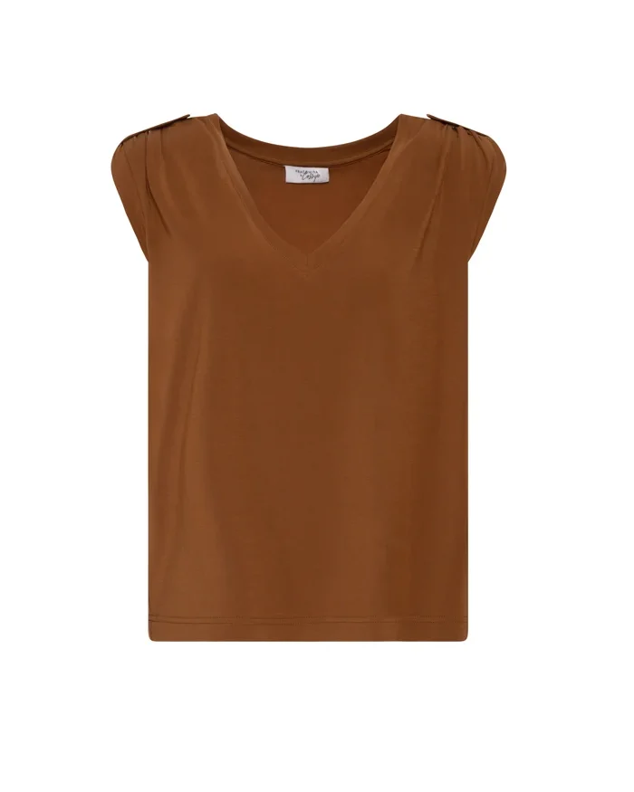Top de tirantes mujer basico tejido jersey caramelo Fracomina para CLNDSTNO