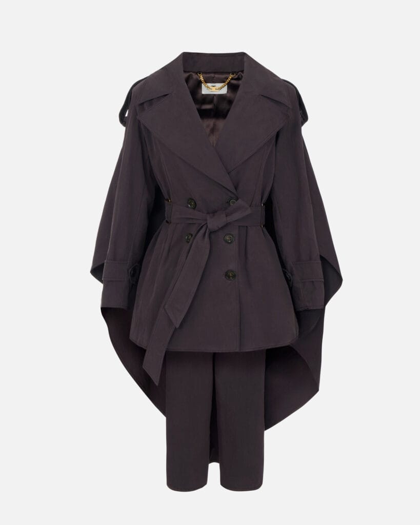 Trench de algodón técnico de Elisabetta Franchi en CLDNSTNO