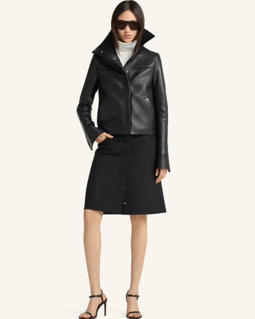 Chaqueta de cuero de cuello alto - Pronto